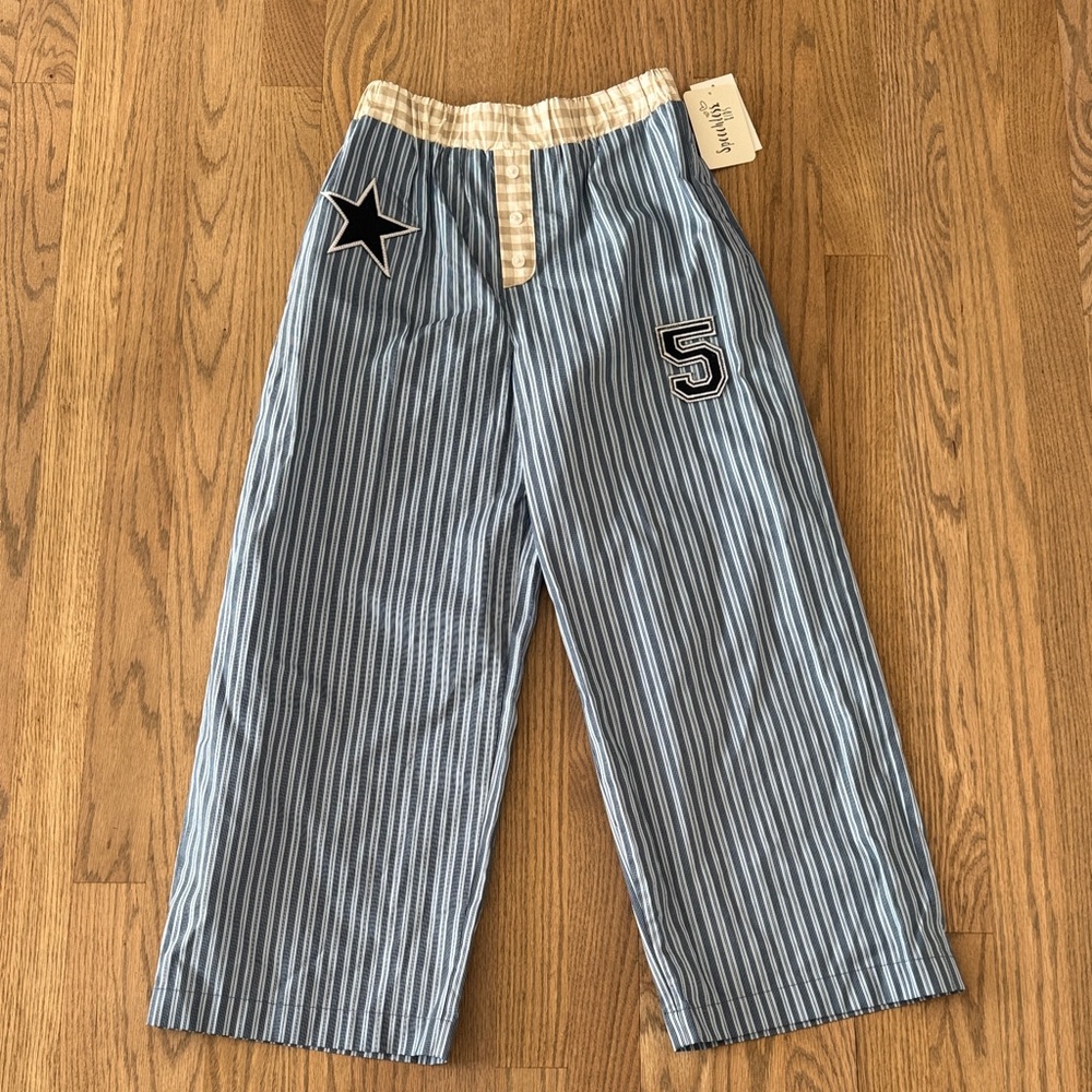 Speechless Blue Striped Kids Casual Bottoms